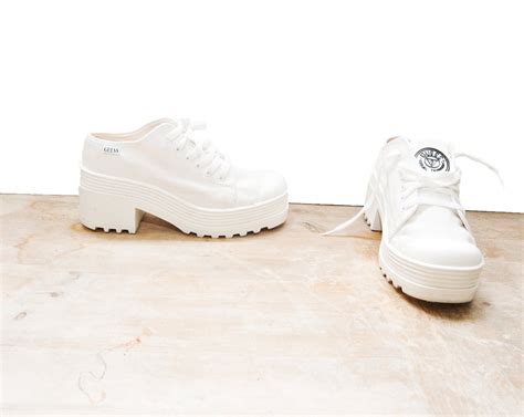 white chunky canvas shoes.